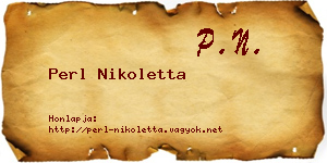 Perl Nikoletta névjegykártya